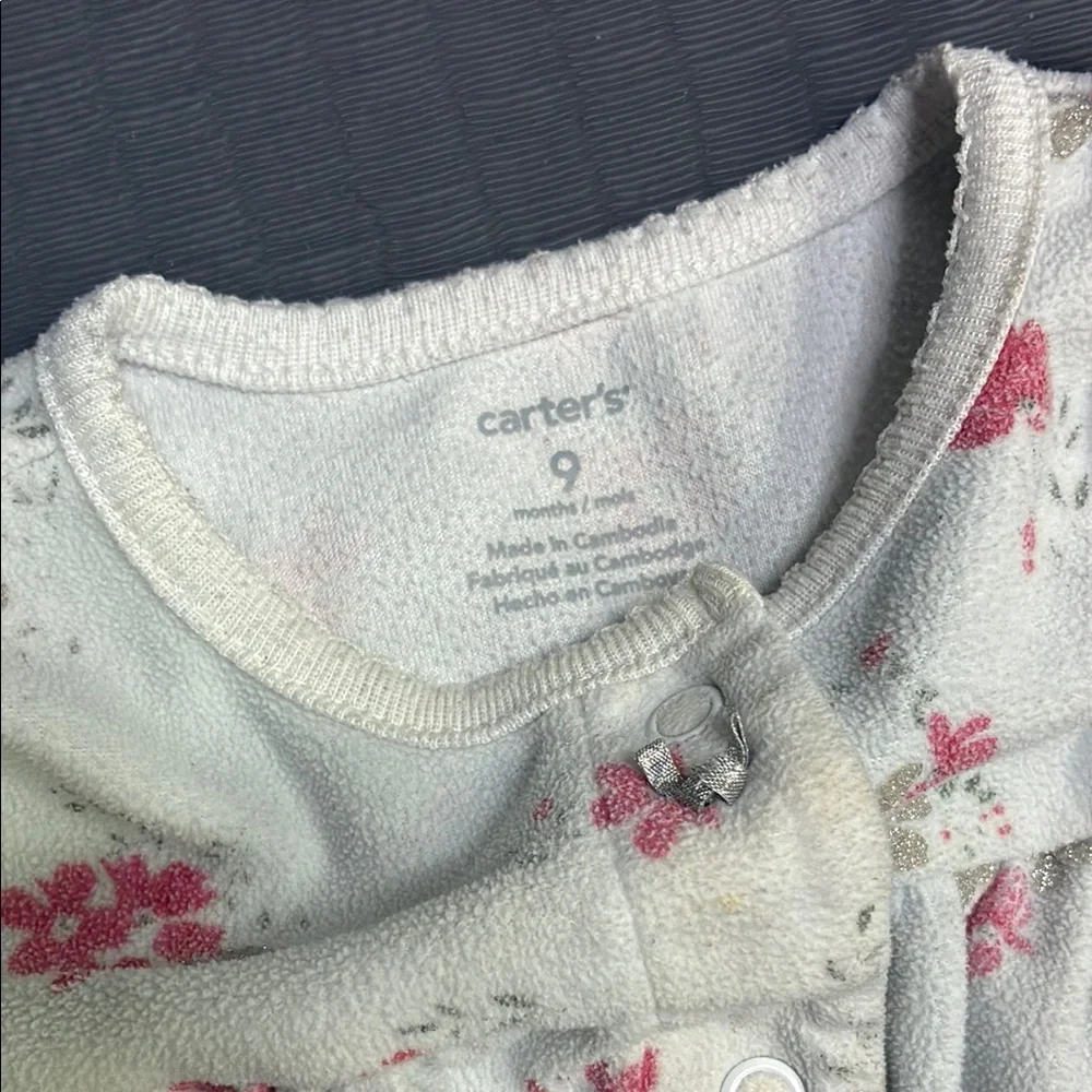 Carter's Pink Floral & Yellow Bee Stripe Baby One-Piece Sleepers - 2 Pack